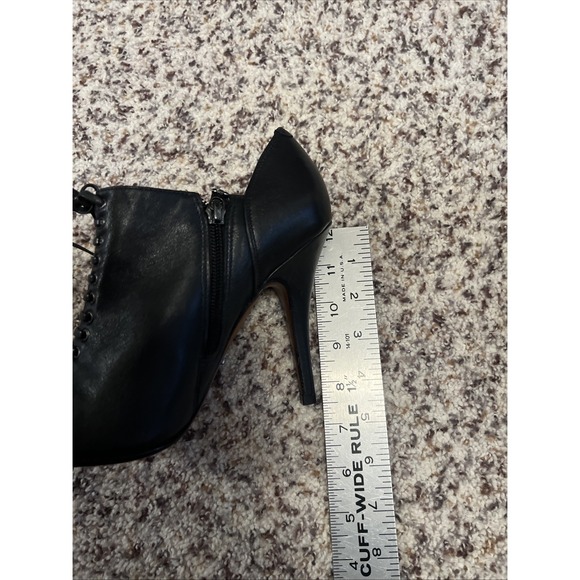 Schutz Black Quality Leather Solid High Heels Women Sz 8 US 39 EU Shoes Side Zip - Picture 7 of 8